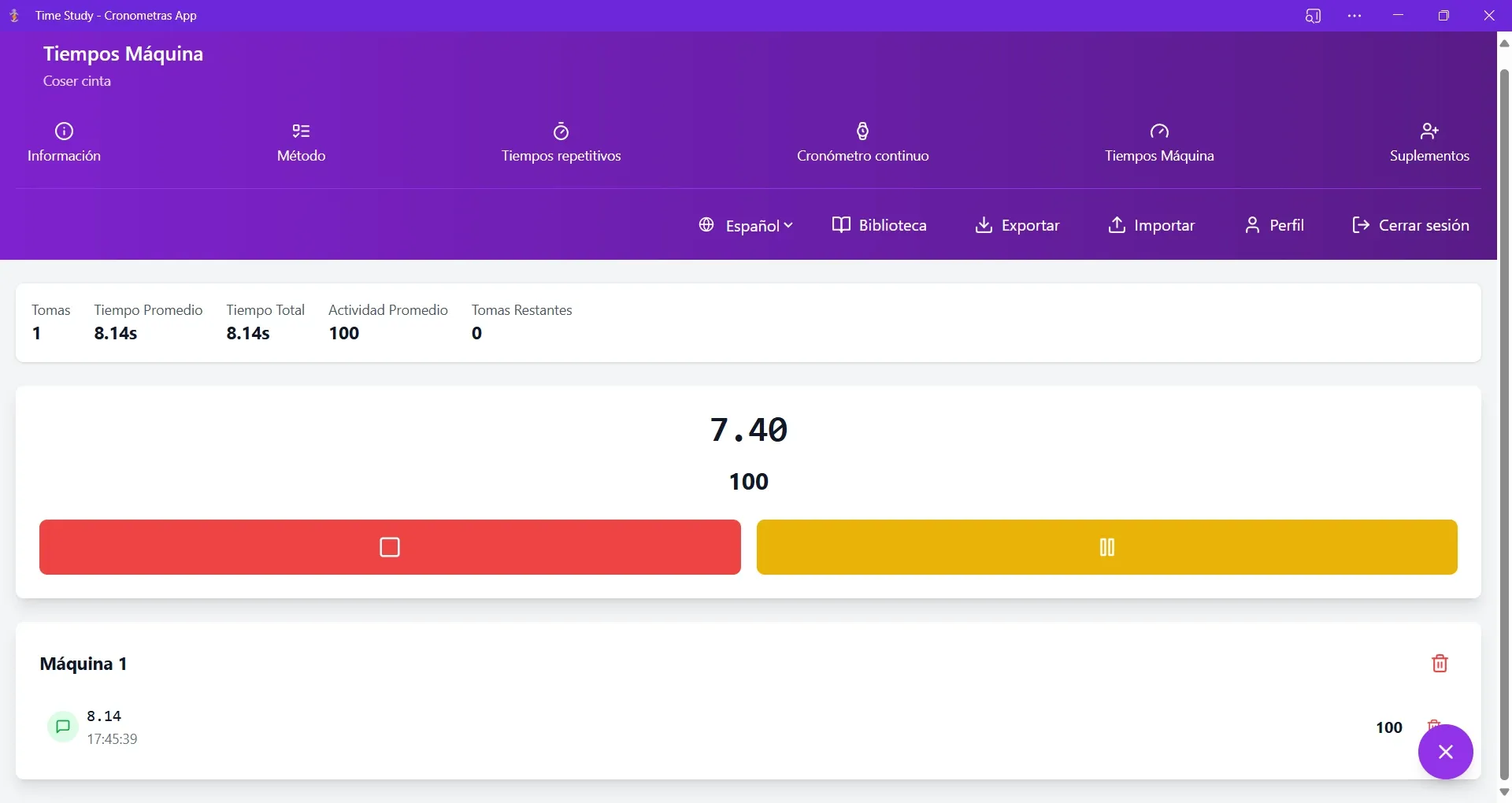 Gestión de registros en estudios de métodos y tiempos
